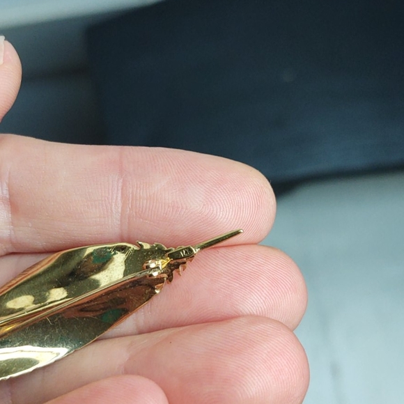 Vtg 8 gm 14k brushed solid gold modernist Brooch - Picture 9 of 10